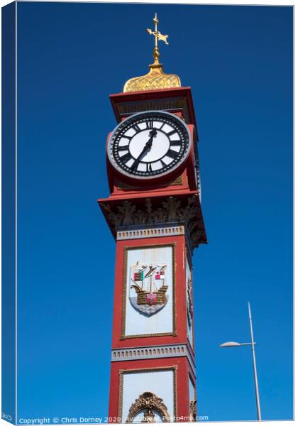 Weymouth Jubilee Clock Canvas Print by Chris Dorney