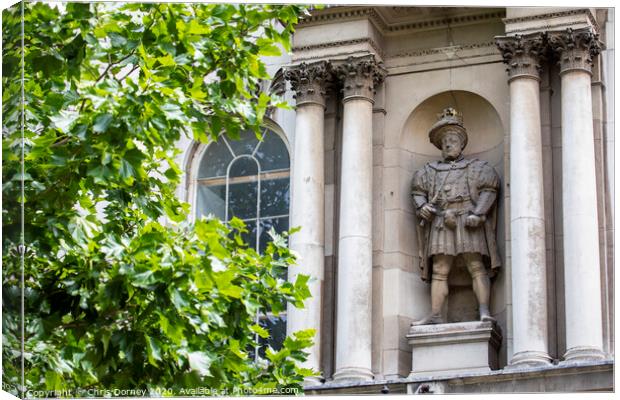 King Henry VIII Statue in London Canvas Print by Chris Dorney