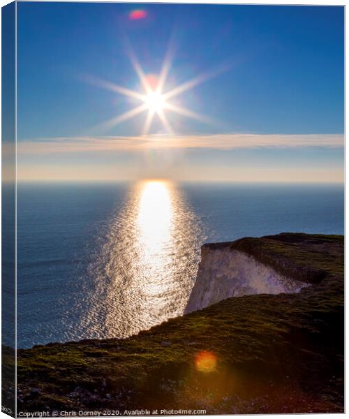 English Channel Viewed from the The Cliffs in East Sussex Canvas Print by Chris Dorney