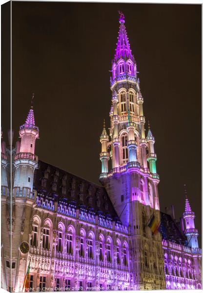 Brussels Town Hall in Belgium Canvas Print by Chris Dorney