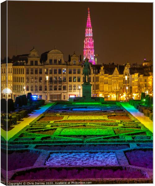 View from Mont des Arts in Brussels Canvas Print by Chris Dorney