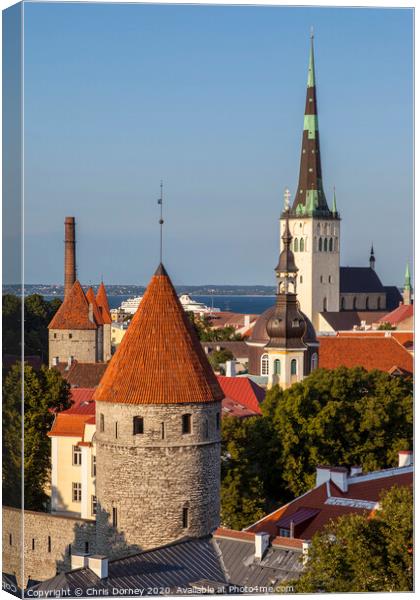 View of Tallinn in Estonia Canvas Print by Chris Dorney