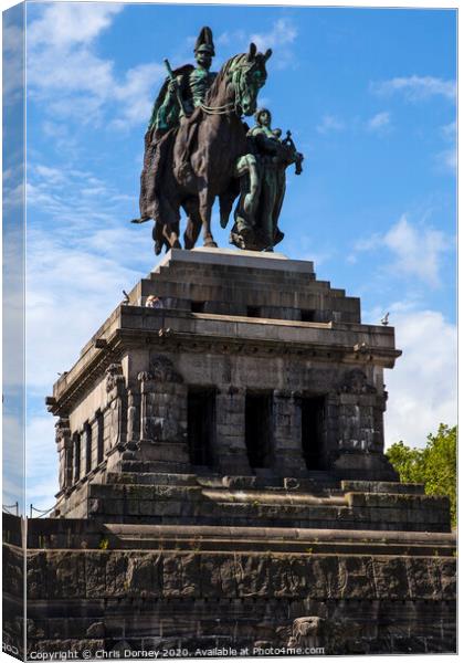 Statue of William I in Koblenz Canvas Print by Chris Dorney