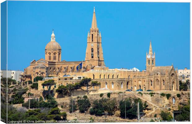 Ghajnsielem in Gozo Canvas Print by Chris Dorney