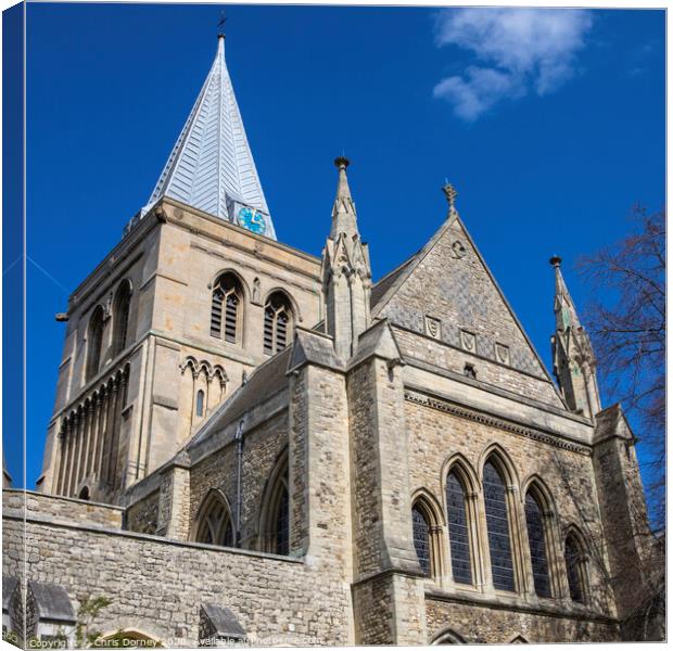 Rochester Cathedral in Kent Canvas Print by Chris Dorney
