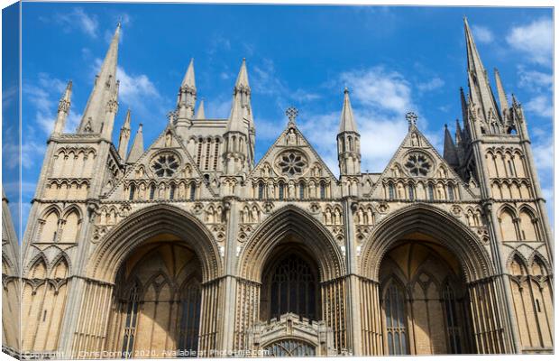 Peterborough Cathedral in the UK Canvas Print by Chris Dorney
