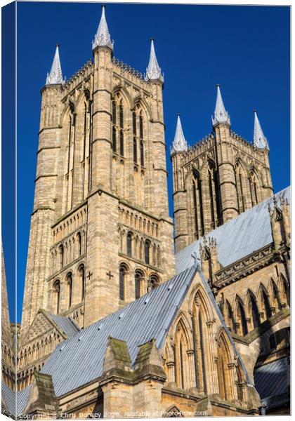 Lincoln Cathedral in Lincoln UK Canvas Print by Chris Dorney