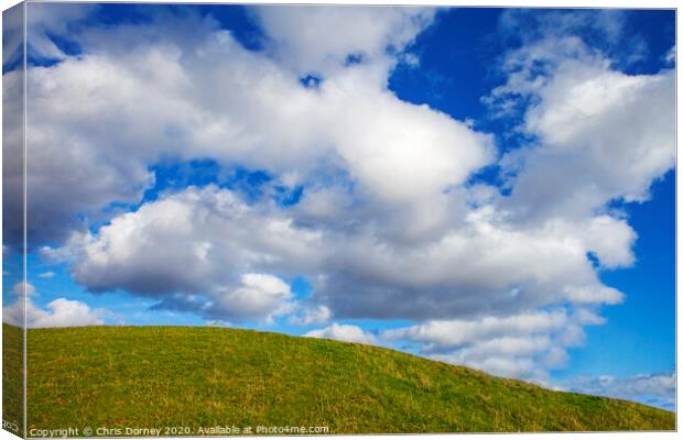 Hilltop and Clouds Canvas Print by Chris Dorney