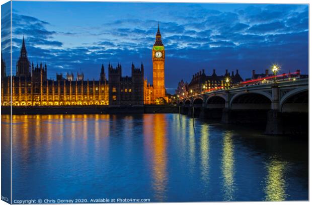 Houses of Parliament in London Canvas Print by Chris Dorney