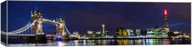 London Cityscape Panoramic Canvas Print by Chris Dorney