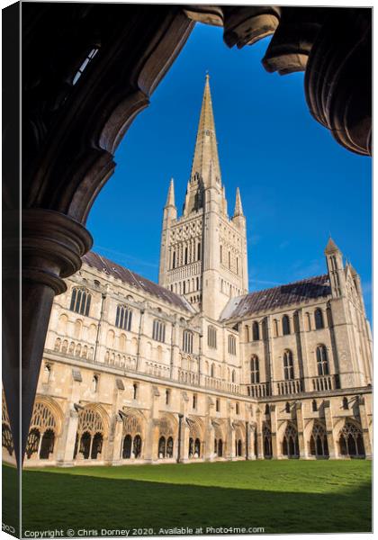 Norwich Cathedral Canvas Print by Chris Dorney
