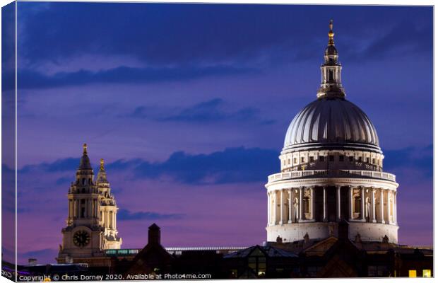 St. Paul's Cathedral at Dusk Canvas Print by Chris Dorney
