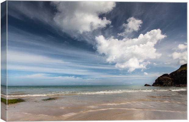 Summer sky over Lundy Bay Canvas Print by Lindsay Philp