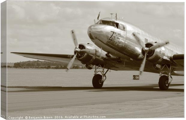 1942 Douglas C53 Dakota Canvas Print by Benjamin Brown