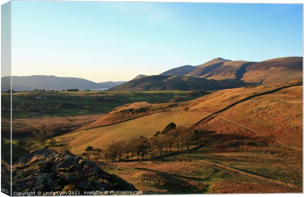 from High Rigg, St Johns in the vale, towards Bass Canvas Print by Linda Lyon