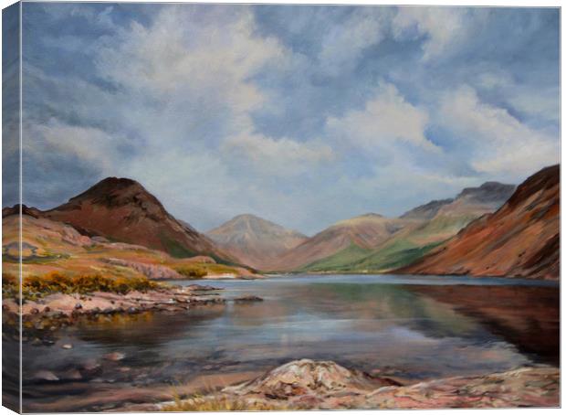 oil painting Wastwater Canvas Print by Linda Lyon
