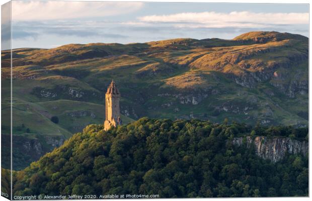 The Wallace Monument from Stirling Castle Canvas Print by Alexander Jeffrey