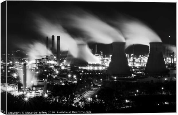 Industry by Night Canvas Print by Alexander Jeffrey