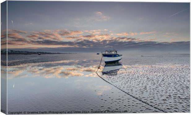 Thorpe Bay moored boat at sunrise  Canvas Print by Graeme Taplin Landscape Photography