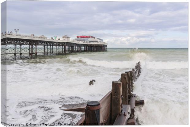 Cromer Pier Frothy Sea Canvas Print by Graeme Taplin Landscape Photography