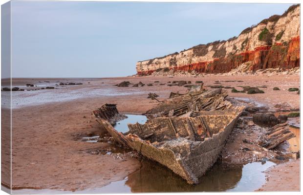 Shipwreck at Old Hunstanton beach, Norfolk Canvas Print by Graeme Taplin Landscape Photography