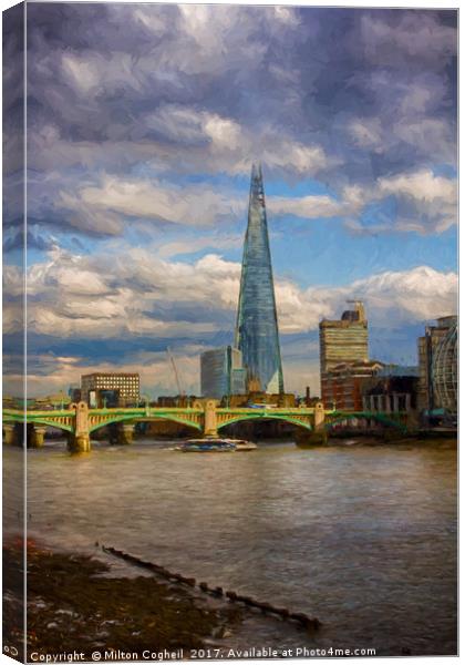 The Shard and Southwark Bridge Canvas Print by Milton Cogheil