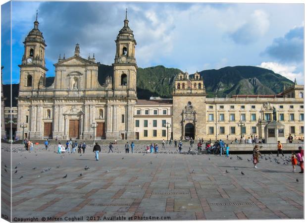 Primatial Cathedral of Bogota Canvas Print by Milton Cogheil
