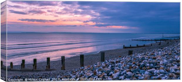 East Wittering Coastline at Sunset Canvas Print by Milton Cogheil