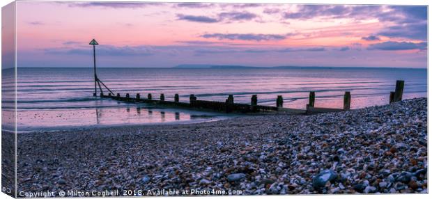 Sunset on the East Wittering Coastline Canvas Print by Milton Cogheil