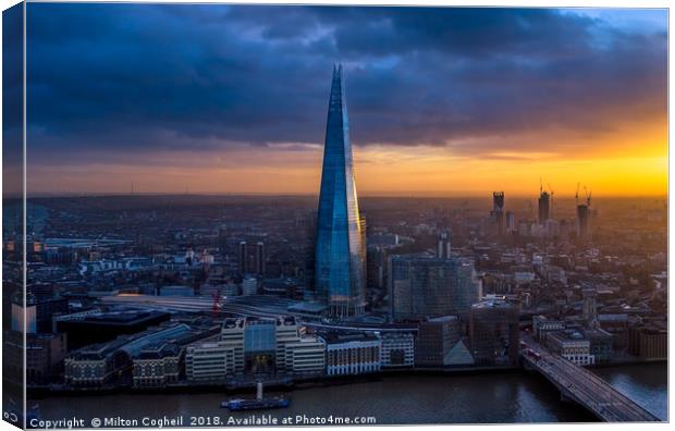 The Shard at Sunset Canvas Print by Milton Cogheil