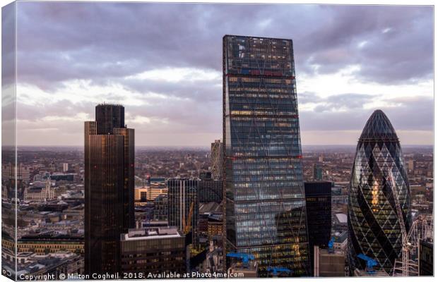 London Skyscrapers Canvas Print by Milton Cogheil