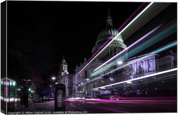 Magical, Enchanting St Paul's Cathedral At Night Canvas Print by Milton Cogheil