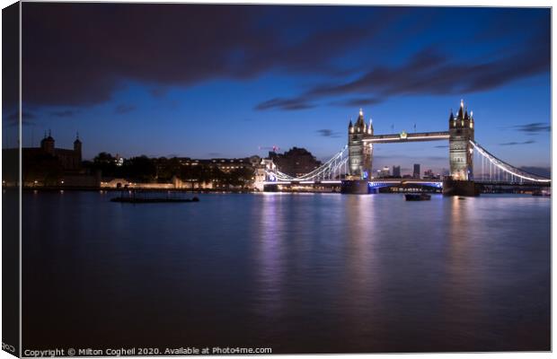 Tower Bridge at Twilight  Canvas Print by Milton Cogheil