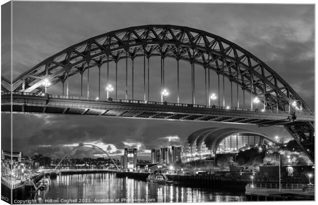Tyne Bridge and the River Tyne Canvas Print by Milton Cogheil