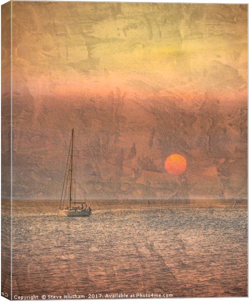 Sunrise Over the Sea Canvas Print by Steve Whitham