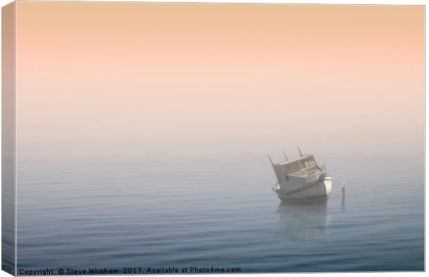 Misty Mooring. Canvas Print by Steve Whitham