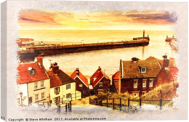Yorkshire Coast - Whitby Steps Canvas Print by Steve Whitham