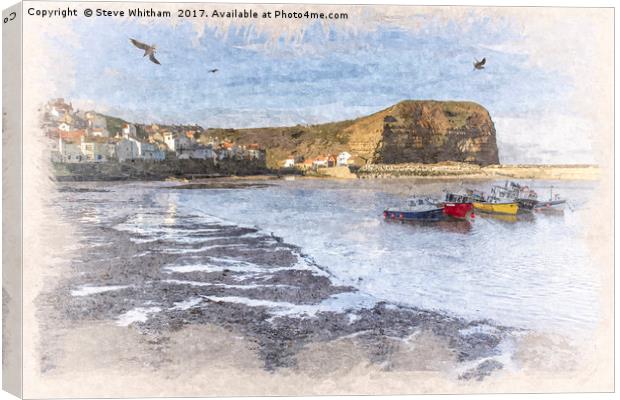 Yorkshire Coast - Staithes Harbour Canvas Print by Steve Whitham
