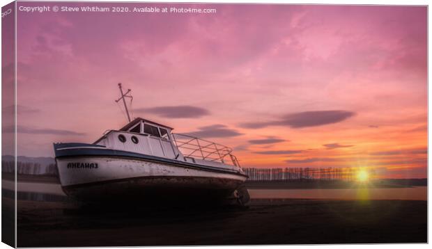 High and dry at sunset. Canvas Print by Steve Whitham