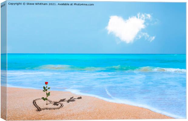 Love on a Beach. Canvas Print by Steve Whitham