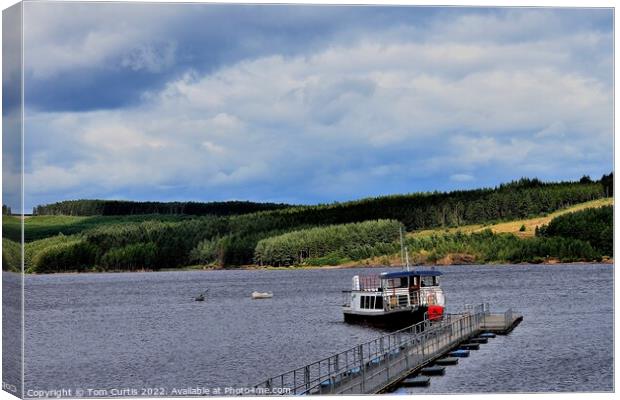 Pleasure boat on Kielder Water Canvas Print by Tom Curtis