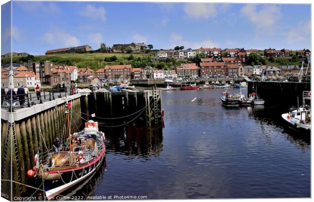 Whitby Harbour North Yorkshire Canvas Print by Tom Curtis