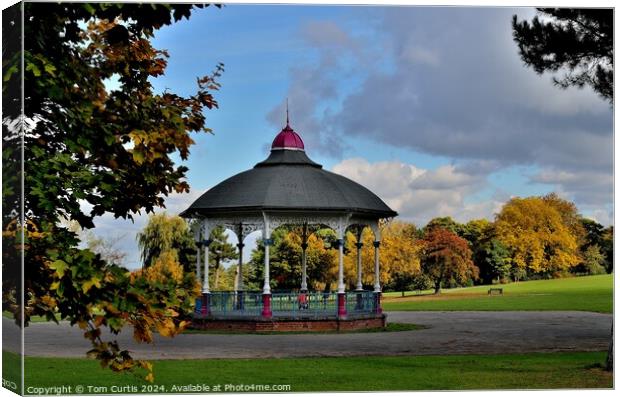 Bandstand Locke Park  Canvas Print by Tom Curtis