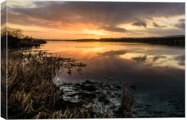 Sunset Reflection In Barr Loch Canvas Print by Craig Bennett