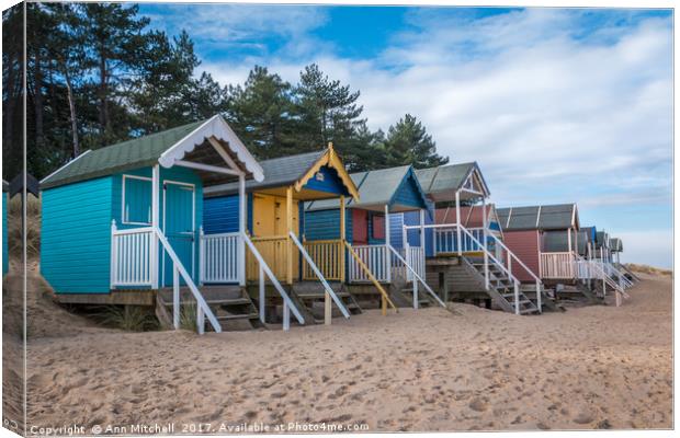 Wells Beach Huts Canvas Print by Ann Mitchell