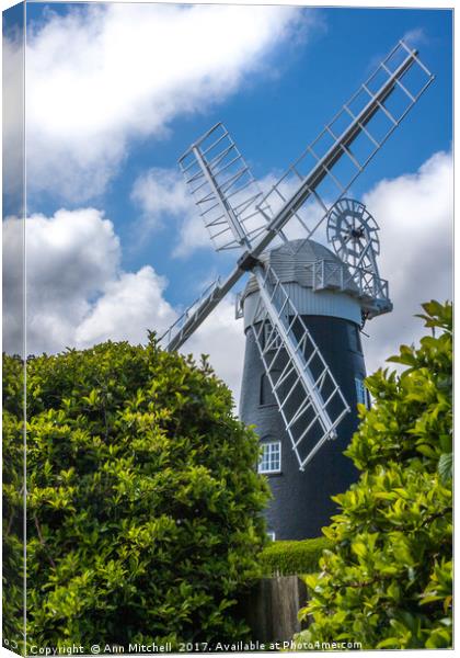 Stow Mill Mundesley Norfolk Canvas Print by Ann Mitchell