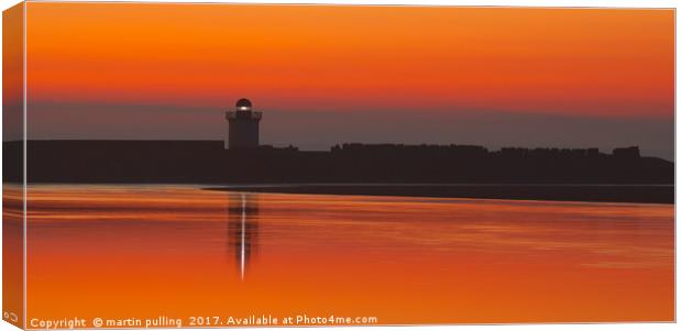 Burry Port Sunset Canvas Print by martin pulling