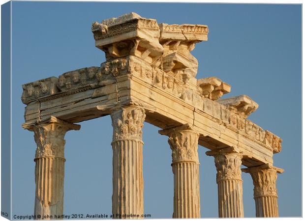 Ruins of the Temple of Apollo Side Turkey Canvas Print by john hartley