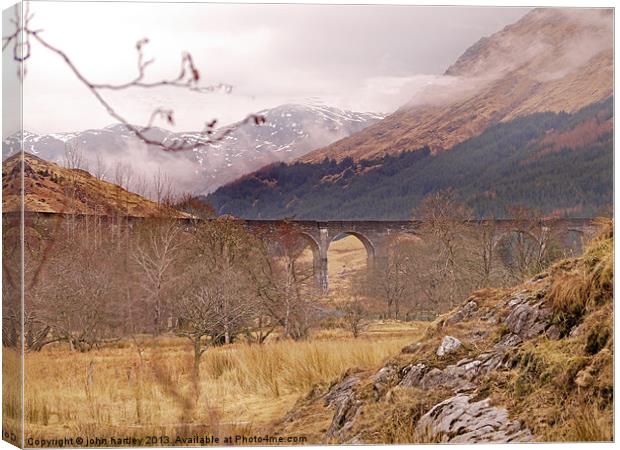   West Highland Railway Viaduct Glenfinnan Argyll  Canvas Print by john hartley