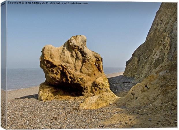 Coastal Erosion Rock Fall Weybourne Beach North No Canvas Print by john hartley